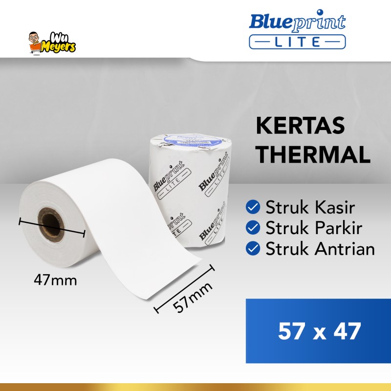 KERTAS THERMAL BLUEPRINT LITE 57x47mm, 57x47os
