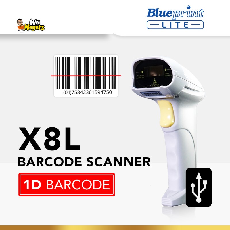 Barcode Scanner Laser 1D Auto Sensing USB BLUEPRINT BP-LITEX8L